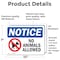 Signmission No Animals Allowed, 10 in W x Rectangle, Vinyl Decal OS-2PACK-NS-D-710-L-16010 - alternate 2